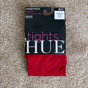 HUE Red Opaque Tights (ONE pair)